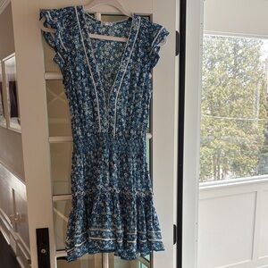 Poupette St. Barth Blue Floral Mini Dress